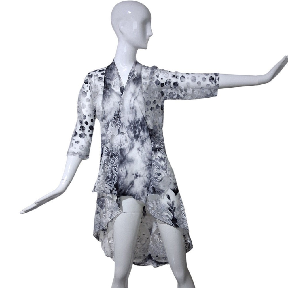 Aria A Women's Medium Mesh Cardigan Sheer Duster Whimsygoth Fairygrunge Coverup